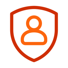 person in the middle of a shield