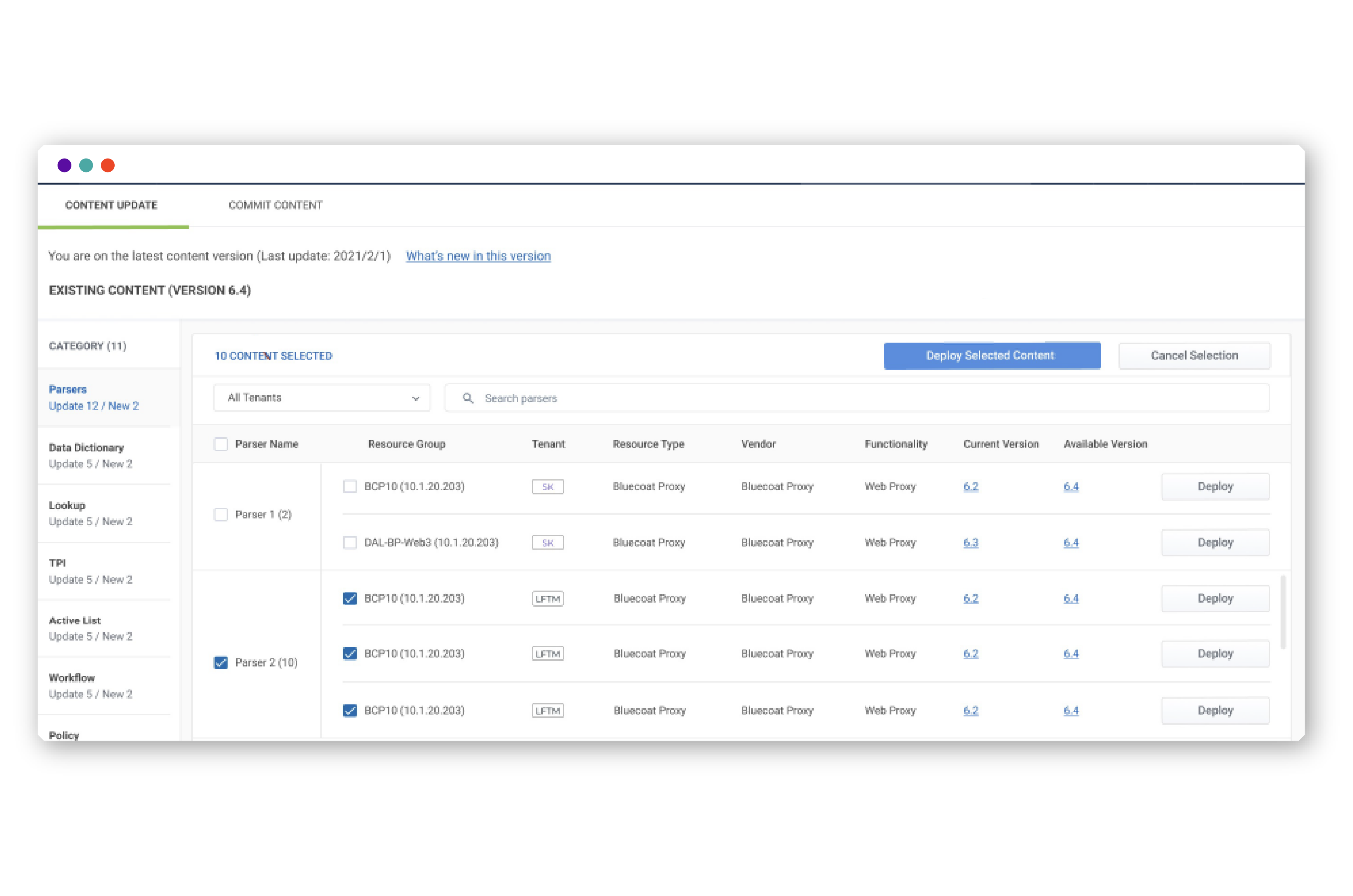 securonix threat Content dashboard