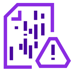 paper with digital texture and warning sign icon