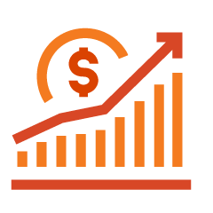 dollar sign and a bar graph