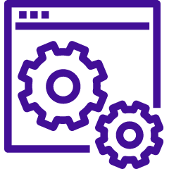 webpage with two gears on the screen